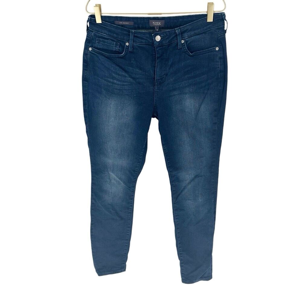 NYDJ Jeans Womens 10 Blue Ami Skinny Dark Stretch Denim Lift Tuck High Rise
